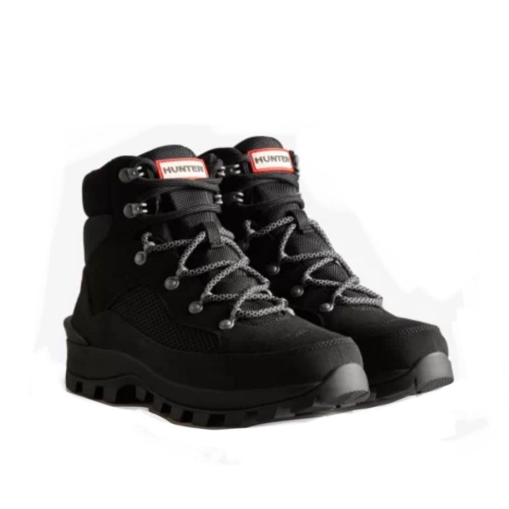 NEW HUNTER BLACK EXPLORER WATERPROOF INSULATED LACE-UP ANKLE BOOTS SIZE 7.5